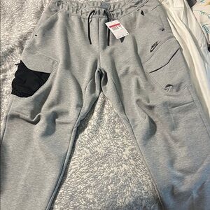 Nike Heather Gray Joggers with Black Accents